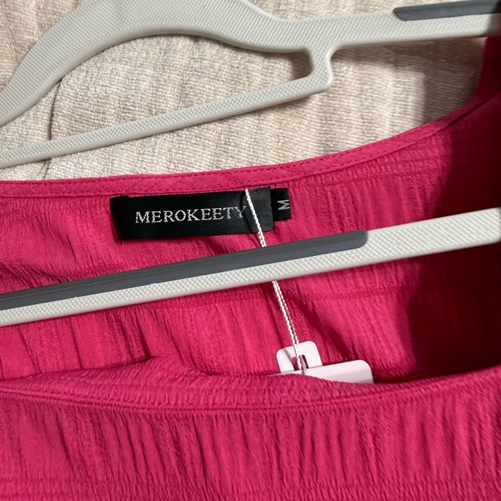 Pink Ruffled Women's Top - Picture 2 of 2